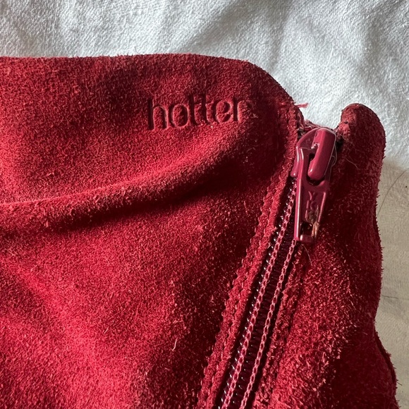Hotter Whisper Stylish Red Suede Boots. Zipper. Like new. 71/2. - Picture 2 of 8